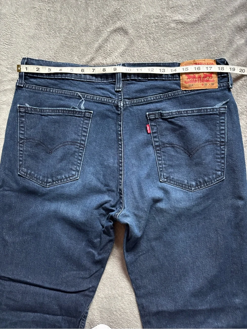 Levi's 514 Jeans Mens 36X30 Blue Dark Wash Denim Straight Leg Regular Fit Casual